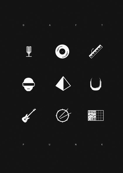 Poster: Daft Punk — black