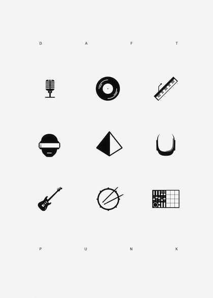 Poster: Daft Punk — white